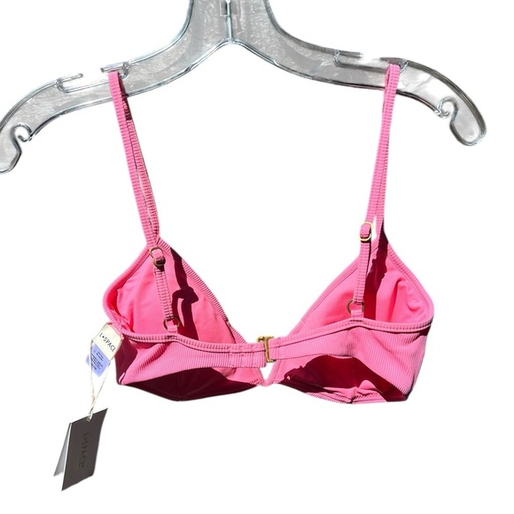 🌻NEW w.tags L*Space Helena Pink Ribbed Bikini Top Size Medium | $99 Retail - Picture 5 of 10